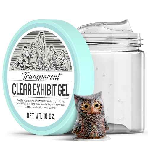 10 oz Exhibit Gel for Museum, Removable Clear Museum Exhibit Putty Wax for Fixed Collection and Decorations to Prevent Falling, Vibration.