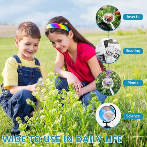 OBTANIM 20 Pack Mini Plastic Handheld Magnifying Glasses 5X for Reading, Kids & Seniors