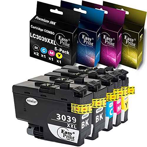 EASYPRINT (5-Pack Combo) Compatible 3039xxl Ink Cartridges Replacement for Brother LC3039xxl Used for MFC-J5845DW MFC-J5845DWXL MFC-J5945DW MFC-J6545DW MFC-J6545DWXL MFC-J6945DW, (2B, 1C, 1M, 1Y)