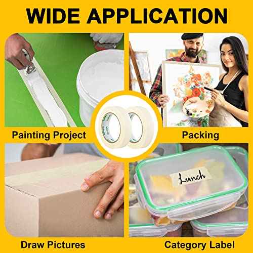 Masking Tapes Bulk 1 Inch 22 Packs White Painters Drafting General Using Tapes for Painting, Craft Art, Label, Packing, Office, School, Home,1 Inch x 55 Yards x 22 Rolls (1210 Total Yards)