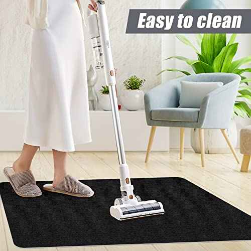 Sycoodeal Office Chair Mat for Hardwood Floor,Office Computer Gaming Chair Mat for Tile Floor,Large Floor Protector Rug,Anti-Slip,Easy to Clean,Pure Black(48"x55")