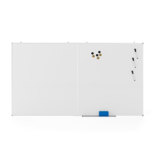 Flash Furniture Hercules Commercial Magnetic Dry Erase Board, Aluminum Whiteboard with Wall Mount, Marker Tray, Eraser, 3 Markers, 6 Magnets, 72" x 40"