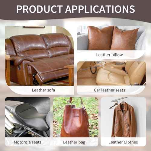 Leather Repair Tape Self-Adhesive Leather Repair Patch for Couch Furniture Sofas Car Seats Advanced PU Vinyl Leather Repair Kit (Dark Brown, 17X118 inch)