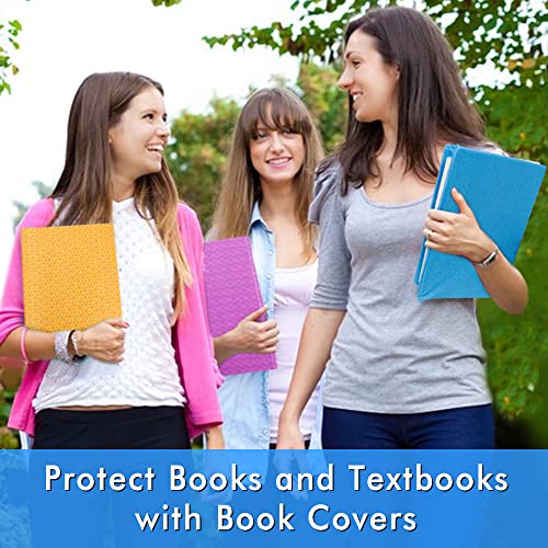 Feela 8 Pack Stretchable Book Covers for Hardcover Textbooks & Notebooks up to 11x9 inches