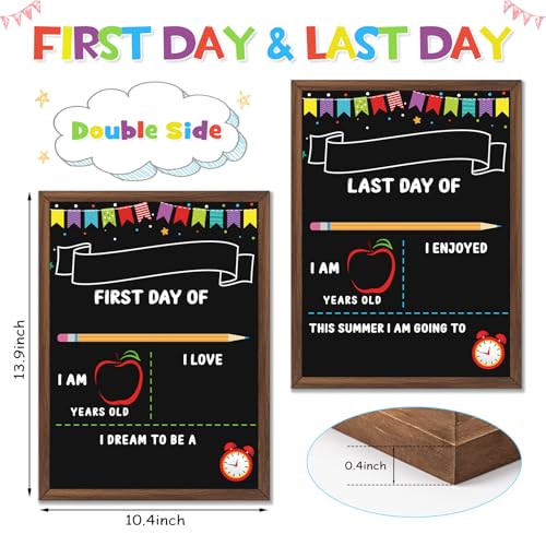 First Day of School Sign Board with 6 Liquid Chalk Markers | Back-to-School Photo Prop