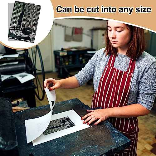 Yeaqee 8 Pcs 9 x 12 Inch Linoleum Block Rubber Carving Block Soft Linocut Blocks Large Linoleum Sheet Unmounted Lino Plates for Engraving Art Project Printmaking Artist Studio Supplies, Gray