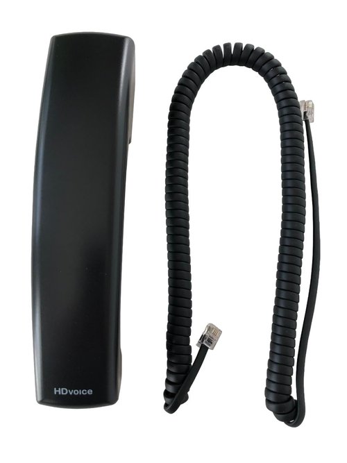 The VoIP Lounge Replacement HD Voice Handset with Curly Cord for Polycom VVX Series IP Phones 300 301 310 311 400 401 410 411 500 501 600 601 1500 Black (Please See Full Description Below)