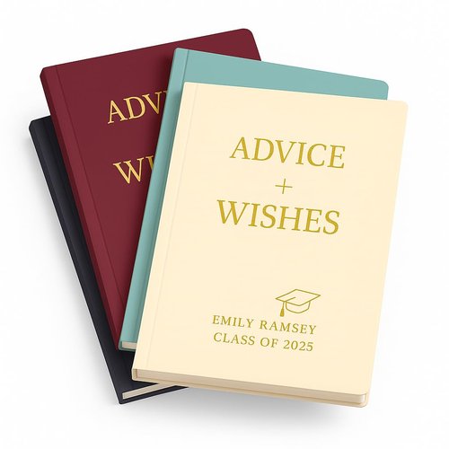 Personalized 2025 Graduation Guest Book – 5.75 x 8.5'' Advice and Wishes Memory Book – Graduation Sign-In Book for Party, Photoshoot & Signature Keepsake (Grad Guest Book 01)