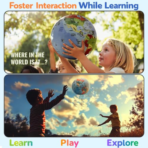 12-Inch Kids Soft World Globe for Learning & Geography Play