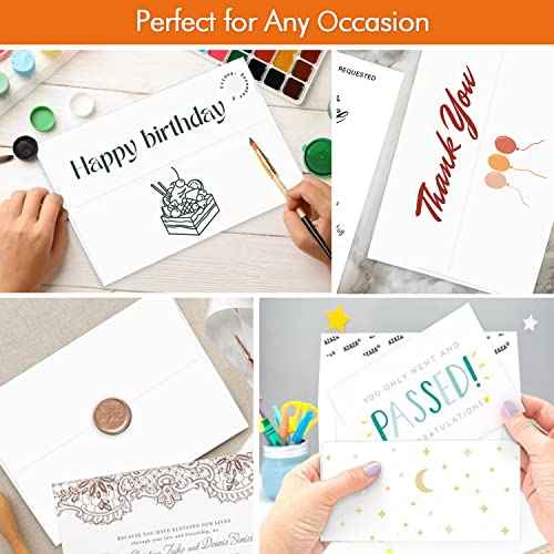 A7 Printable White Envelopes 5x7 100 Pack Quick Self Seal,for 5x7 Cards Perfect for Weddings, Invitations, Photos, Graduation, Baby Shower 5.25 x 7.25 inches£¬AZAZA
