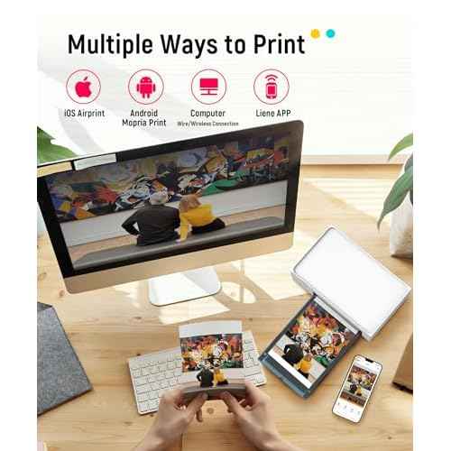 Liene M100 4x6'' Photo Printer, Phone Printer 100 Sheets & 3 Cartridges, Full-Color Photo, Portable Instant Photo Printer for iPhone Android, Thermal Dye Sublimation, Wi-Fi Picture Printer 100 Papers