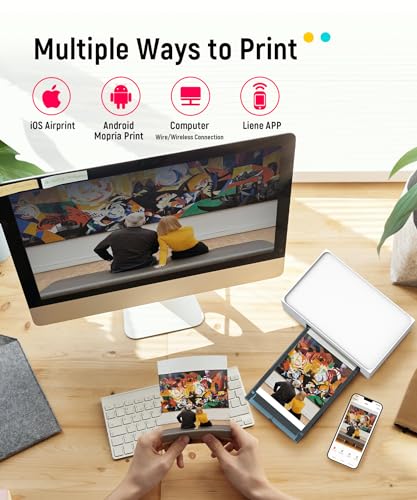 Liene 4x6 Photo Printer Portable Wi-Fi Smartphone Printer with 100 Sheets & 3 Cartridges