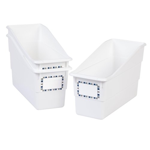 Really Good Stuff Durable Book and Binder Holder - 6pack, White Color, 5 ?" x 12 ?" x 7 ?", Classroom Organization, Storage Solution, Sturdy and Versatile