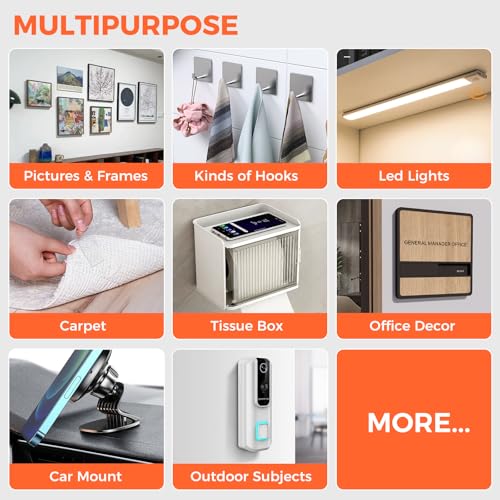 Strong Double Sided Tape Heavy Duty Double Sided Tape for Walls, Clear & Tough Double Sided Mounting Nano Tape, Removable Adhesive Wall Tape for Hanging Picture, Poster, Carpet (180FT)
