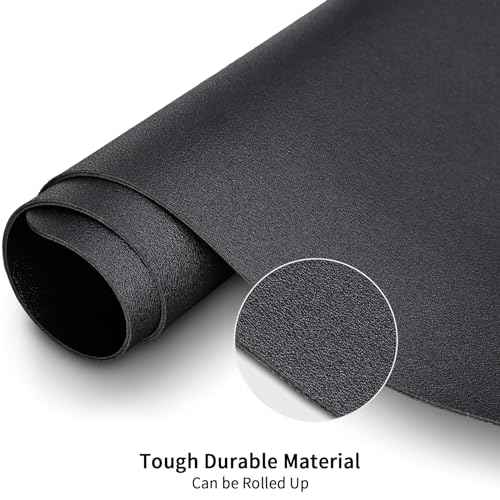 KINGFOM Desk Pad Office Desktop Protecter, PU Leather Desk Mat Blotters Organizer with Comfortable Writing Surface (47.2" x 23.6", Black)