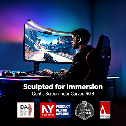 Quntis Curved Monitor Light Bar RGB Desk Lamp for 34+ Inch Screens