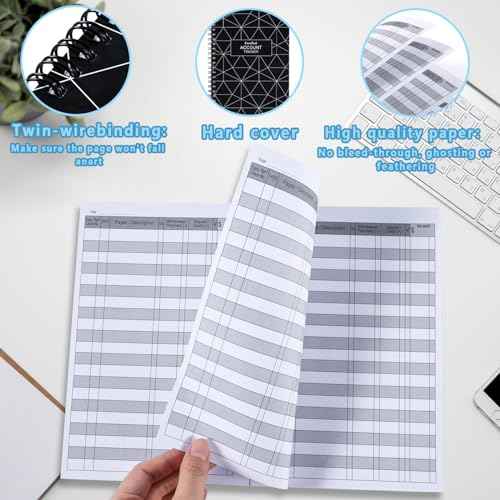 CASMONAL A5 Big Checkbook Register, Check Registers for Personal, Check Book Register & Debit Card Transaction Notebook, Checking Account Register, Business Ledger, Cash Log & Expense Tracker, Black