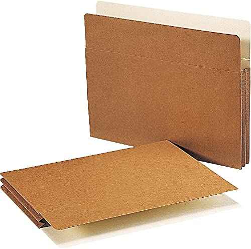 Smead File Pocket, Straight-Cut Tab, 1-3/4" Expansion, Letter Size, Redrope, 25 per Box (73254)