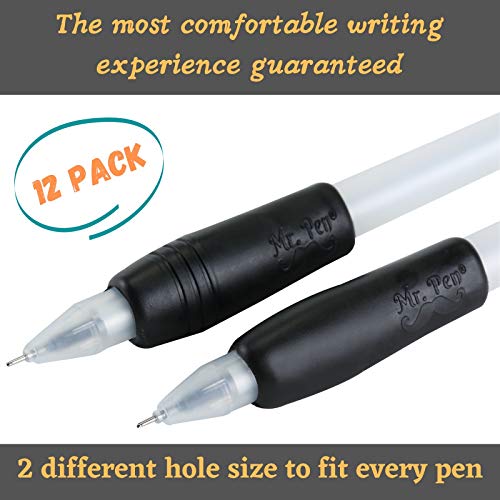 Mr. Pen Black Pencil and Pen Grip 12 Pack Ergonomic Silicone Comfort