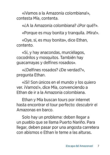 Spanish Level 1 Reader Escapa del Amazonas with Audio | Educational Kids Book