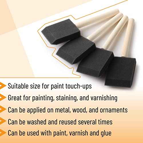 Bates- Foam Paint Brushes, 2 Inch, 16 Pack, Sponge Brushes, Sponge Paint Brush, Foam Brushes for Painting, Foam Brushes for Staining, Paint Sponges, Foam Brushes for Mod Podge Brushes