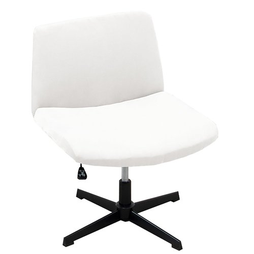 WYLEBER Stretch Armless Chair Covers,Swivel Criss Cross Chair Covers Slipcovers,Mid Back Wide Seat Office Desk Accent Chair Cover for Offices,Bedrooms,Dressers(White)