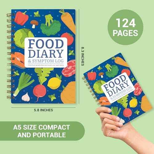 Food Diary and Symptom Log Book for Tracking Meals, Bowel Movements, Sleep, Reactions - Bristol Stool Chart, Notebook Journal for Low FODMAP, IBS, Allergies, Intolerance - Keto, Paleo, Whole30