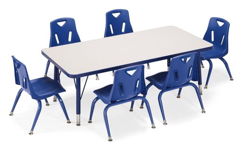 Jonti-Craft Berries 8124JC1003 Stacking Chair with Powder-Coated Legs, 14" Height, Blue
