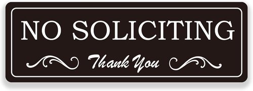 Regine Switzerland No Soliciting Sign Sticker - Weatherproof Vinyl Decal for Home & Business | 2" x 6"