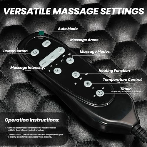 MALOL 300 lbs Big & Tall Massage Office Chair Black with Heat & Vibration