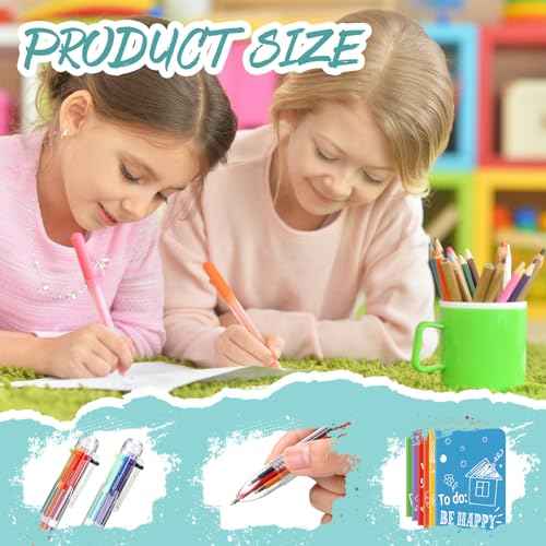 Fulmoon 30 Sets Mini Colorful Inspirational Notebooks for Students with 6 in 1 Multicolor Retractable Ballpoint Pens Happiness Motivational Notepads Journals for Students Class School Prizes Gift Bulk