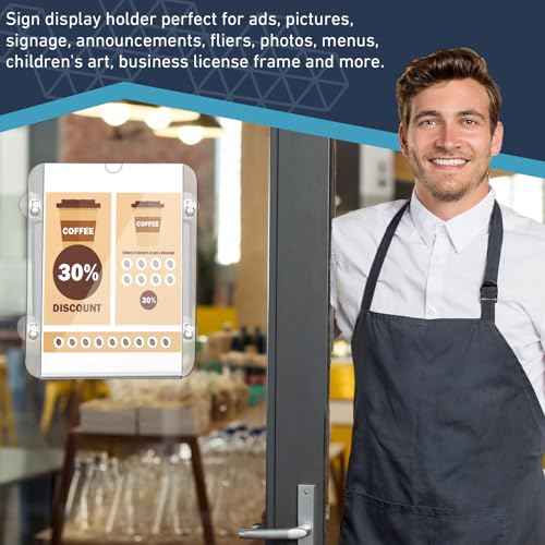 Handepo 8 Pack Acrylic Window Sign Holder 8. 5 x 11 Inch with 4 Suction Cups Clear Acrylic Frames for Glass Door Window Wall Mount Sign Holder for Home Office Mall Promotion Restaurant Menus