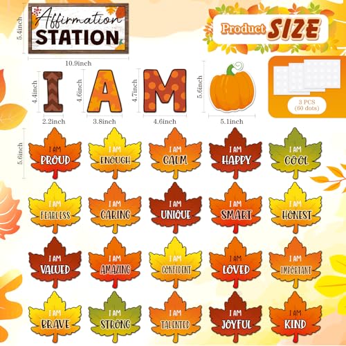 Frienda Fall Leaves Affirmation Bulletin Board Set - 25 Pieces Classroom Decor