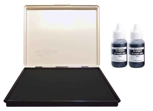 Uimprint Extra Large 7'' x 8'' Industrial Rubber Stamp Ink Pad, Black