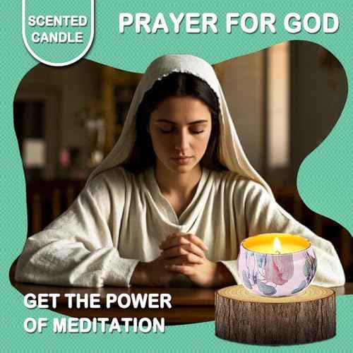 TuErcao Christian Gifts for Women, Bible Bag with Christian Bookmarks, Bible Verse Bracelets, Prayer Scented Candle and Study Supplies Kit with 75 BibleTabs, 12 Highlighters Spiritual Gifts for Mom