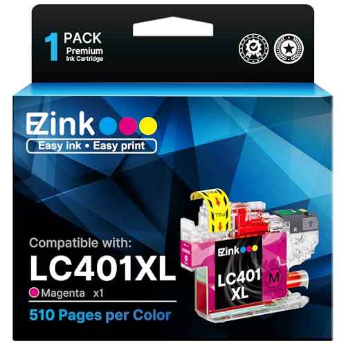 E-Z Ink Compatible Ink Cartridge Replacement for Brother LC401 XL LC401XL Ink Cartridge Use for MFC-J1010DW MFC-J1012DW MFC-J1170DW Printer (Magenta, 1-Pack)