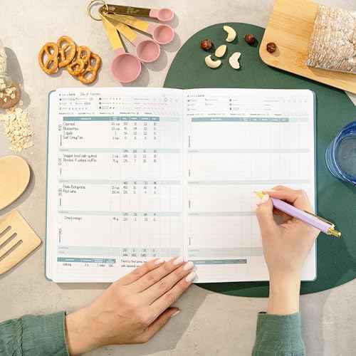 Clever Fox Food Journal Pro ? Diet & Wellness Planner for Women & Men ? Weight Loss Diary with Calorie Tracker ? Food Log for Tracking Meals, Exercise & Weightloss - Undated, 7" x 10" Aquamarine