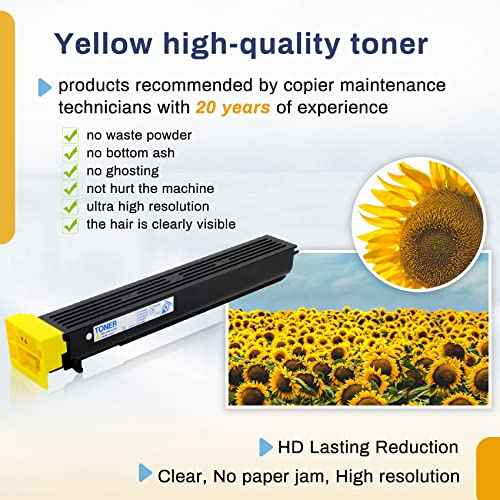 711 TN712 Yellow Toner Cartridge for Konica Minolta TN711K TN712K(A3VU030) Toner Compatible with Bizhub C754 C654 754E 654E Toner Page Yield 47200 (1 Pack)¡¦