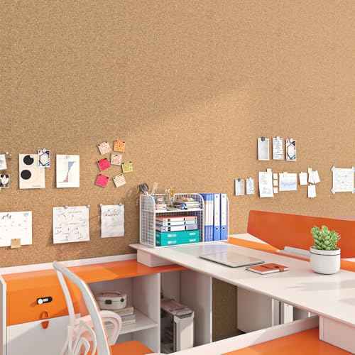 YENHOME 35.8"X80" Self-Adhesive Cork Board Roll Large Decorative Cork Boards for Office Walls Home 1/8 Kitchen Shelf Liner Kitchen Cabinet Liner Peel and Stick Removable Bulletin Boards for Walls