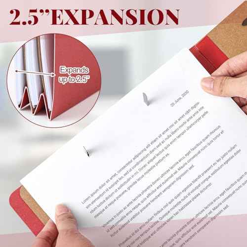 12 Pcs Classification Folders Legal Size 2 Dividers Bulk Pressboard File Folder with Fastener 2 Prongs Heavy Duty Expansion File Organizer for Office School Medical, Fit 8.5x14 Inch Paper