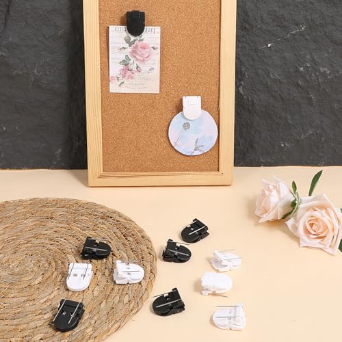 DOPENSPI 16 Pcs Cubicle Clips for Fabric Walls - Black & White Office Hooks