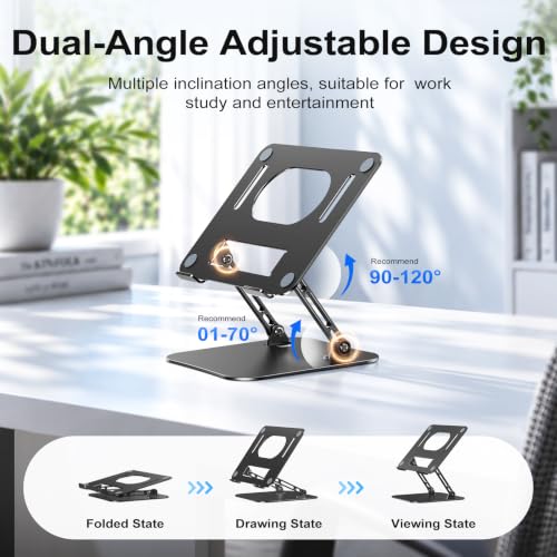 Orlian Adjustable Aluminum Laptop Stand for 11-16 inch Laptops - Black, 16 inch