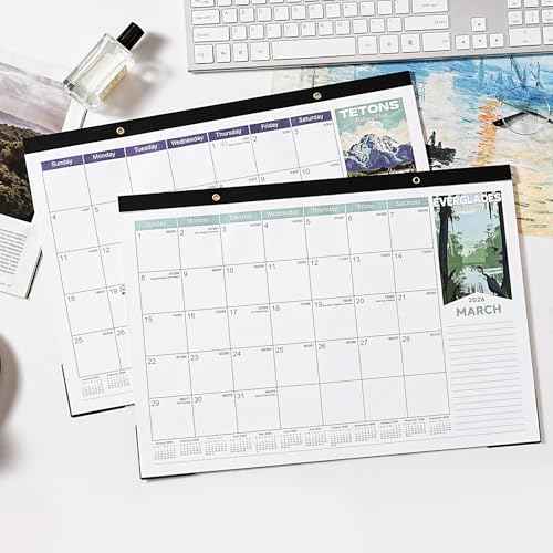 2026 Desk Calendar - Desk Calendar 2026 from Jan. 2026 - Dec. 2026, 17" x 12", 12 Months Large Monthly Calendar, Desk/Wall Calendar with Large Unruled Blocks and Julian Dates