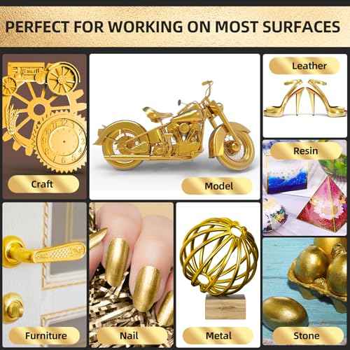 3 Pack Dual Tip Liquid Gold Chrome Markers, Permanent Shiny Gold Marker Pen for Most Surfaces, Golden Metallic High-gloss for Model Repairing, Painting, Marking or DIY Art Project