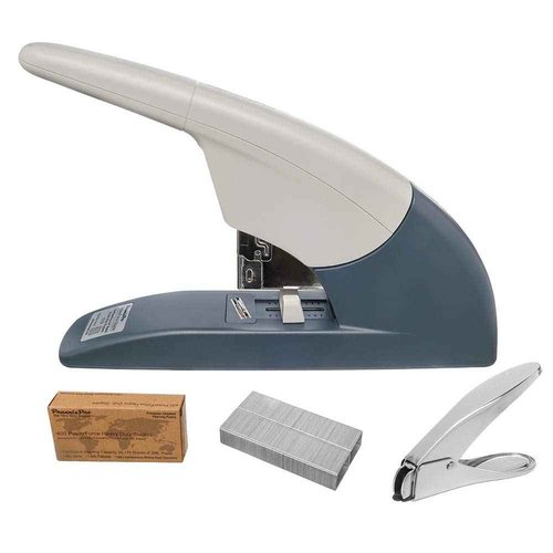 PraxxisPro PowerForce 175 Heavy Duty Flat Clinch Office Stapler, 20 to 175 Sheets Using one Size 3/4" Leg-Length Staple, includes 400 Staples and a Staple Remover