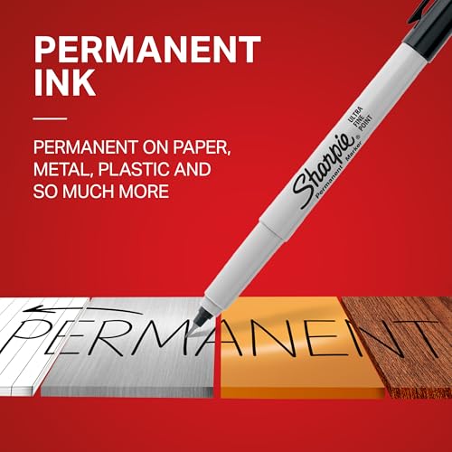 Sharpie Ultra Fine Tip Permanent Markers - Black, 12 Pack, Quick Dry, Fade Resistant