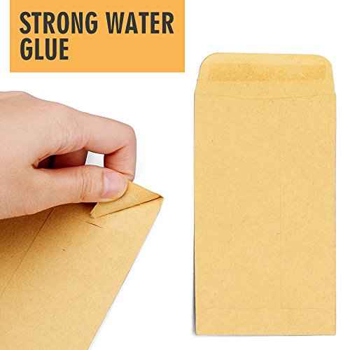 ACSTEP #1 Small Coin Envelopes 2-1/4 x 3-1/2, Kraft Mini Key Envelopes with Gummed Flap in Brown, Seed Packets Envelopes for Storing Seeds, Tip Envelope for Cash 500pcs