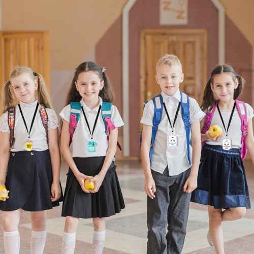 6 Sets Durable Wooden Classroom Pass Lanyards for School - Restroom,Library,Office Nurse Permission Passes for Elementary Middle High School