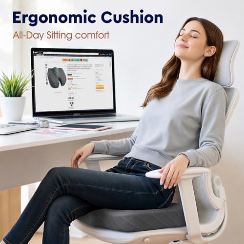 TushGuard Memory Foam Seat Cushion Large Grey - Office & Chair Support