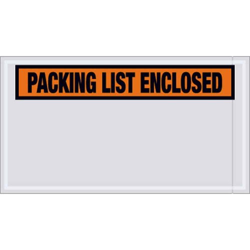 Aviditi PL24 Pre-Printed Envelope, Packing List Enclosed, 10 Length x 5-1/2 Width x 2 mil Thick, Orange (Case of 1000) by Aviditi